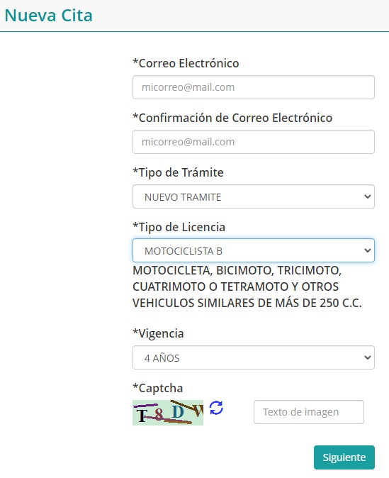 agandar cita licencia conducir colima
