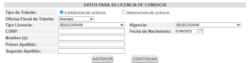 sacar cita licencia conducir tamaulipas